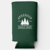 キャビンファミリーネームフォレストグリーン スリム缶クーラー (正面)