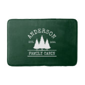 キャビンファミリーネームフォレストグリーン バスマット (正面)