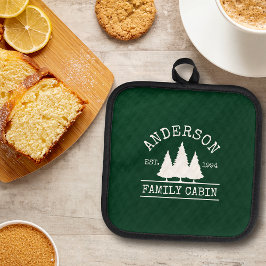キャビンファミリーネームフォレストグリーン 鍋敷き