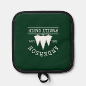 キャビンファミリーネームフォレストグリーン 鍋敷き (正面)