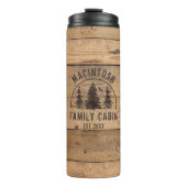 キャビンファミリーネーム素朴ウッドパーソナライズされた タンブラー (正面)