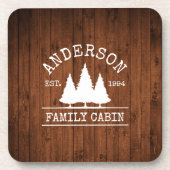 キャビンファミリーネーム素朴ウッドフォレスト コースター (正面)