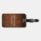 キャビンファミリーネーム素朴ウッドプリントパーソナライズされた ラゲッジタグ (裏面横)