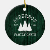 キャビンファミリーネーム素朴グリーンウッドフォレスト セラミックオーナメント (正面)