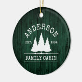 キャビンファミリーネーム素朴グリーンウッドフォレスト セラミックオーナメント (左)