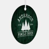 キャビンファミリーネーム素朴グリーンウッドフォレスト メタルオーナメント (正面右)