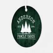 キャビンファミリーネーム素朴グリーンウッドフォレスト メタルオーナメント (正面左)