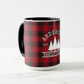 キャビンファミリー名レッドバッファロープレイドラージ マグカップ (正面左)