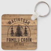 キャビンファミリー名素朴ウッドフォレストツリー キーホルダー (裏面)