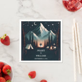 キャビンフォレストウッドスカイツリーファイアーキャンピング結婚ズ スタンダードカクテルナプキン (インサイチュ)