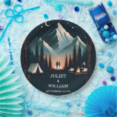 キャビンフォレストウッドスカイツリーファイアーキャンピング結婚ズ ペーパープレート (パーティー)