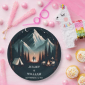 キャビンフォレストウッドスカイツリーファイアーキャンピング結婚ズ ペーパープレート (パーティー)