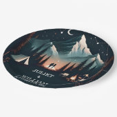 キャビンフォレストウッドスカイツリーファイアーキャンピング結婚ズ ペーパープレート (アングル)