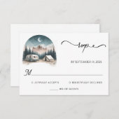 キャビンフォレストウッドスカイツリーファイアーキャンピング結婚ズ 出欠カード (正面/裏面)