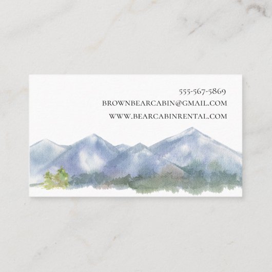 キャビンマウンテンホームバケーションレンタル名刺 名刺 (裏面)