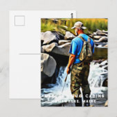 *~*キャビンマンサン魚釣りストリームメインAP49 ポストカード (正面/裏面)