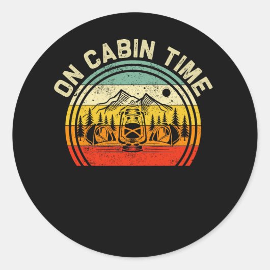 キャビンライフキャンピングオンキャビンタイムコテージアウトドア ラウンドシール (正面)