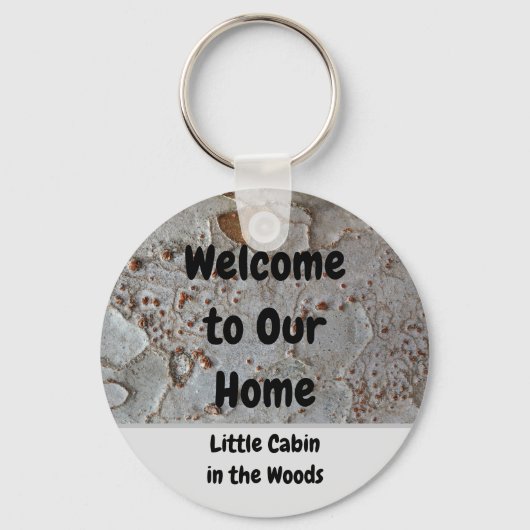 キャビンレンタルゲストツリーバーク自然フォトウェルカム キーホルダー (正面)