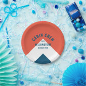 キャビン乗務員のperonalized宛先レトロネイビーレッド ペーパープレート (パーティー)