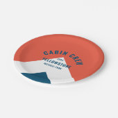 キャビン乗務員のperonalized宛先レトロネイビーレッド ペーパープレート (アングル)
