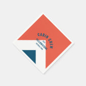 キャビン乗務員のperonalized宛先レトロレッドネイビー スタンダードカクテルナプキン (角)