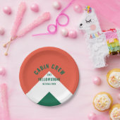 キャビン乗務員順化目的地レトログリーンレッド ペーパープレート (パーティー)