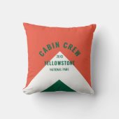 キャビン乗務員順化目的地レトロレッドグリーン クッション (正面)