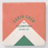 キャビン乗務員順化目的地レトロレッドグリーン ストーンコースター (正面)