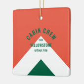 キャビン乗務員順化目的地レトロレッドグリーン セラミックオーナメント (左)