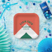 キャビン乗務員順化目的地レトロレッドグリーン ペーパープレート (パーティー)