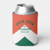 キャビン乗務員順化目的地レトロレッドグリーン 缶クーラー (缶正面)