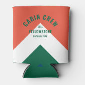 キャビン乗務員順化目的地レトロレッドグリーン 缶クーラー (正面)