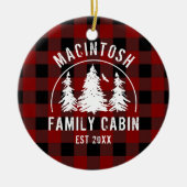 キャビン家族名レッドバッファロープレイド記念式典 セラミックオーナメント (正面)