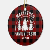 キャビン家族名レッドバッファロープレイド記念式典 セラミックオーナメント (左)