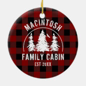 キャビン家族名レッドバッファロープレイド記念式典 セラミックオーナメント (裏面)