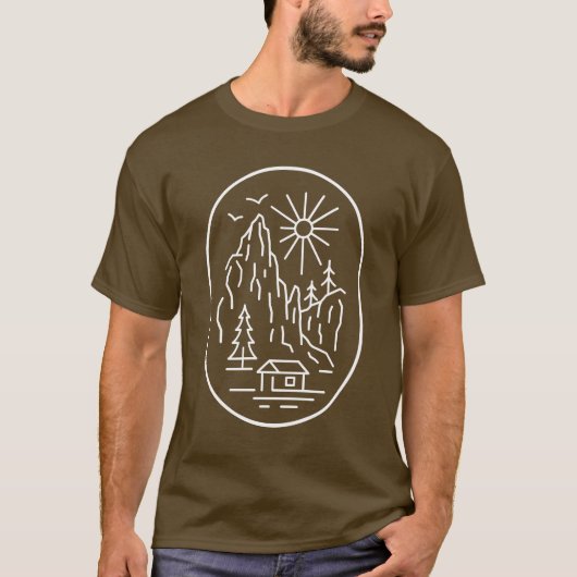 キャビン旅行の山の幾何学的ミニマリストの贈り物 Tシャツ (正面)