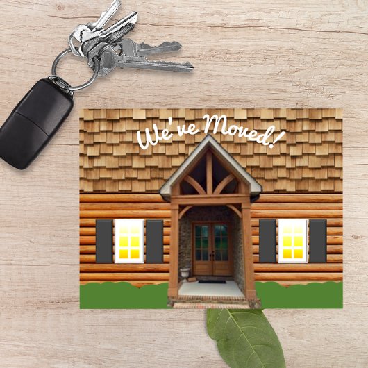 キャビン正面の新しい住所はがき 案内ポストカード