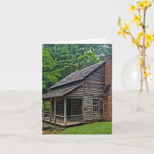 キャビン歴史写真撮影誕生日カード カード (黄色い花)