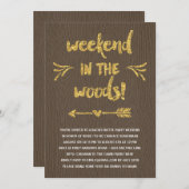 キャビン熱|シック素朴バチェロレッテ 招待状 (正面/裏面)