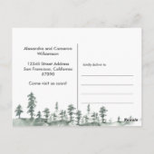 キャビン素朴の水彩新しいホームアドレスを移動 ポストカード (裏面)