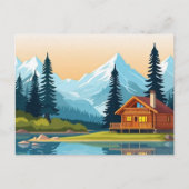 キャビン素朴はがき🏕️ | 風光明媚なリトリーツ2025 ポストカード (正面)