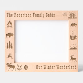キャビン素朴ウアーウィンターワンダーカスタムランド10x8 レーザー彫刻フレーム