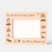 キャビン素朴ウアーウィンターワンダーランド名前をカスタムする5x7 レーザー彫刻フレーム (正面)