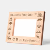 キャビン素朴ウアーウィンターワンダーランド名前をカスタムする5x7 レーザー彫刻フレーム (左)