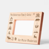 キャビン素朴ウアーウィンターワンダーランド名前をカスタムする6x4 レーザー彫刻フレーム (左)