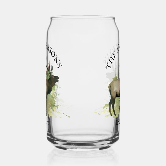 キャビン素朴エルクウッドパーソナライズされたマウンテンキャビン ガラス缶 (左)