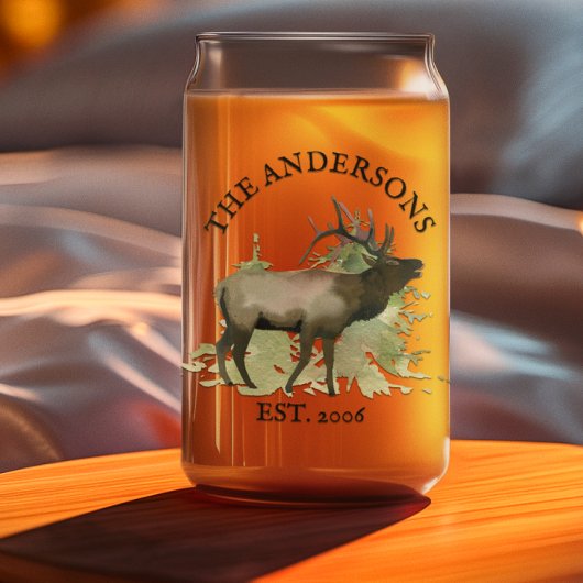 キャビン素朴エルクウッドパーソナライズされたマウンテンキャビン ガラス缶