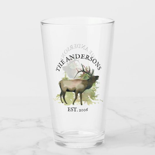 キャビン素朴エルクウッドパーソナライズされたマウンテンキャビン タンブラーグラス (裏面)