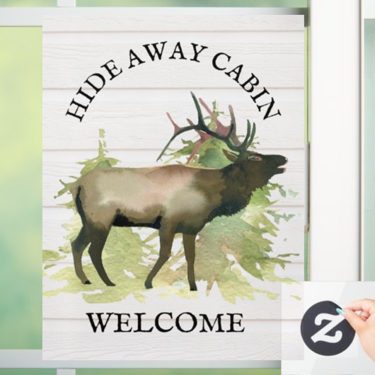 キャビン素朴エルクウッドパーソナライズされたマウンテンSTR ウィンドウサイン (ホーム)