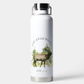 キャビン素朴エルクウッドマウンパーソナライズされたテン ウォーターボトル (背面)